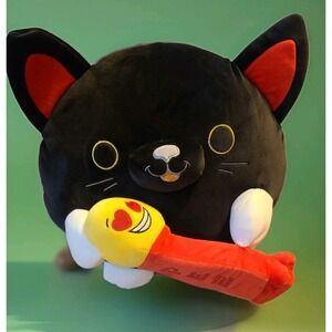 Zuru Snackles Luna Black Cat W/‎ PEZ Candy Dispenser 14" Jumbo Plush NWOT